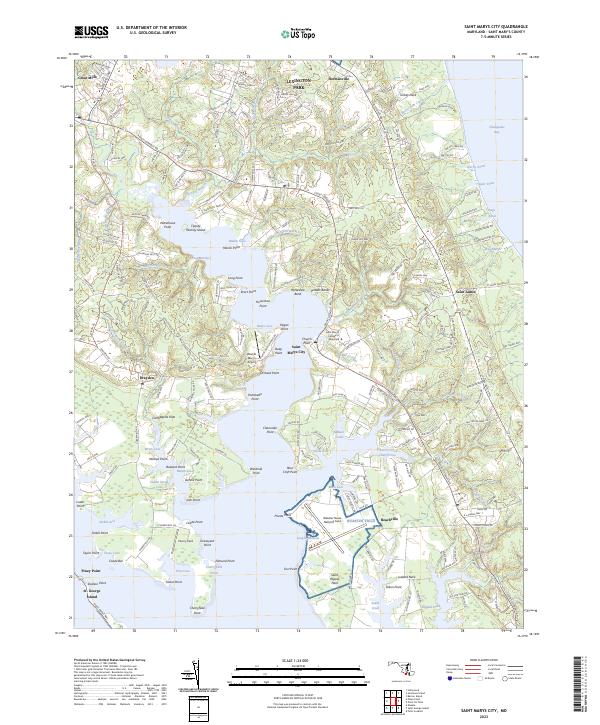 Saint Marys City, MD — USGS 7.5-minute topo (2023)