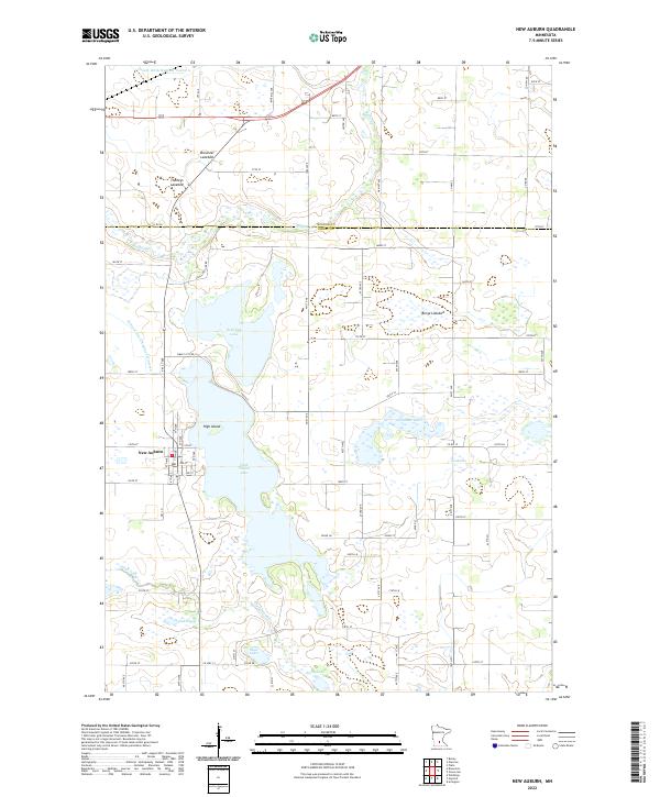 New Auburn, MN — USGS 7.5-minute topo (2022)