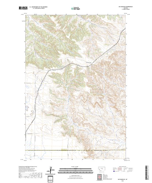 Hay Basin NE, MT — USGS 7.5-minute topo (2024)