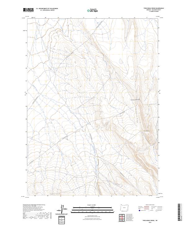 Twelvemile Ridge, OR — USGS 7.5-minute topo (2023)