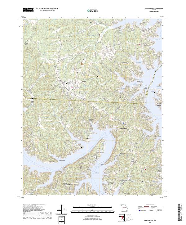 Sunrise Beach, MO — USGS 7.5-minute topo (2023)
