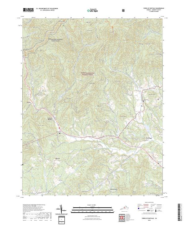 Forks of Buffalo, VA — USGS 7.5-minute topo (2022)
