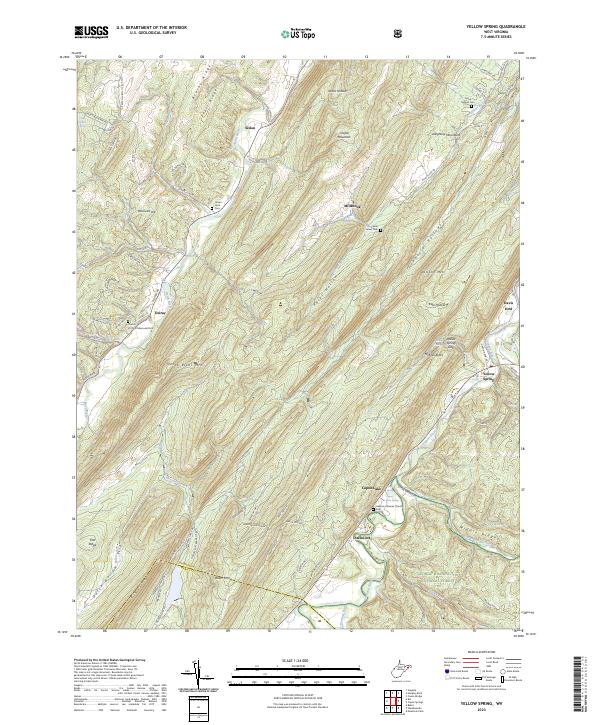 Yellow Spring, WV — USGS 7.5-minute topo (2023)