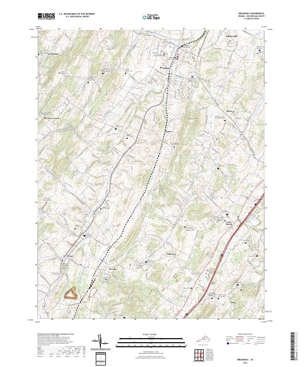 Broadway, VA — USGS 7.5-minute topo (2022)