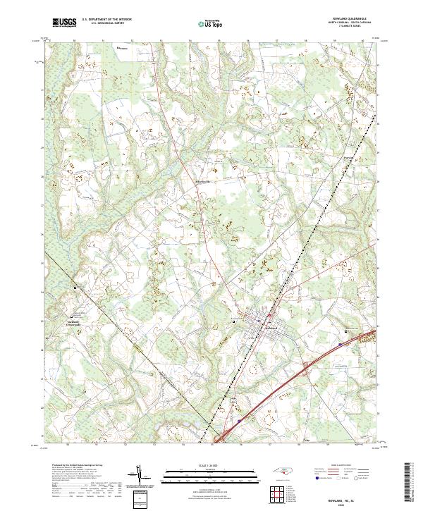 Rowland, NC-SC — USGS 7.5-minute topo (2022)