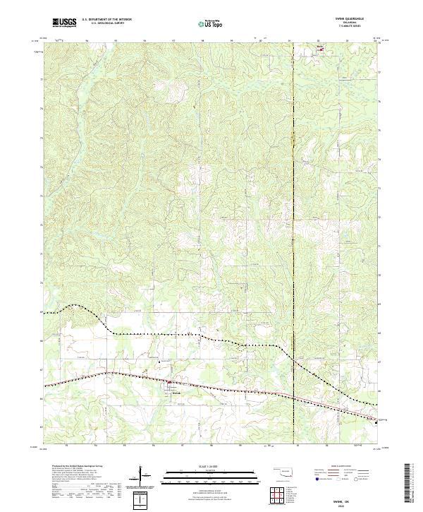 Swink, OK — USGS 7.5-minute topo (2022)