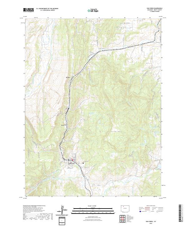 Oak Creek, CO — USGS 7.5-minute topo (2022)