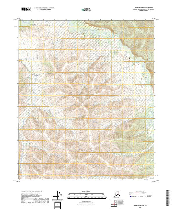 Big Delta D-6 SE, AK — USGS 7.5-minute topo (2024)