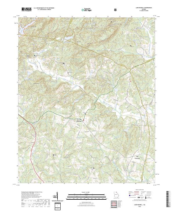 Lake Russell, GA — USGS 7.5-minute topo (2024)