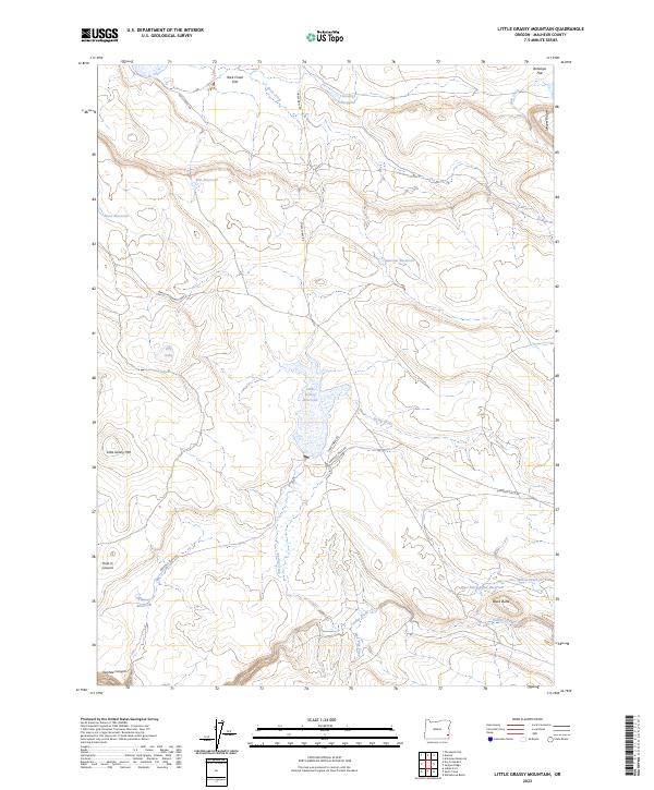 Little Grassy Mountain, OR — USGS 7.5-minute topo (2023)
