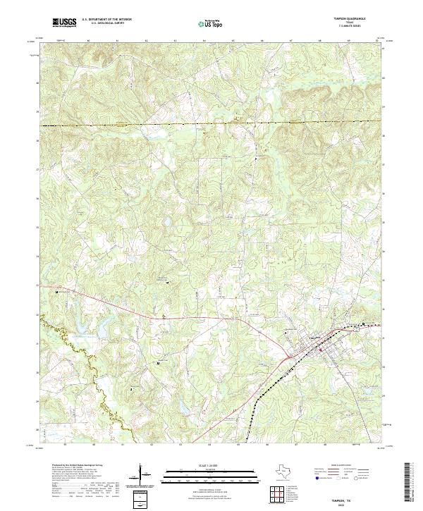 Timpson, TX — USGS 7.5-minute topo (2022)