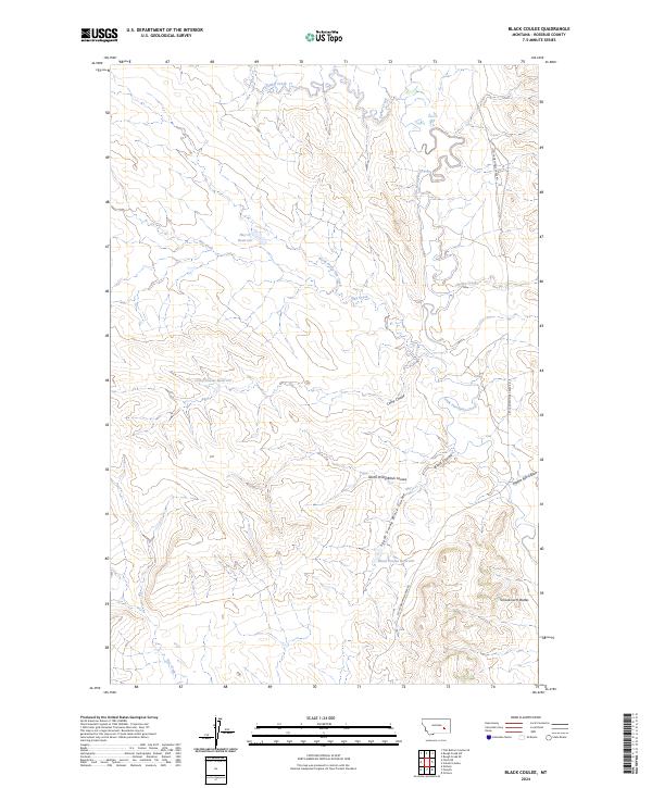 Black Coulee, MT — USGS 7.5-minute topo (2024)