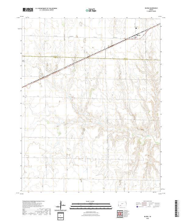 Bloom, KS — USGS 7.5-minute topo (2022)