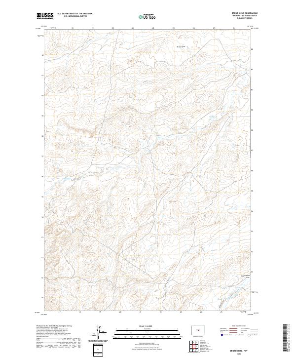 Broad Mesa, WY — USGS 7.5-minute topo (2021)