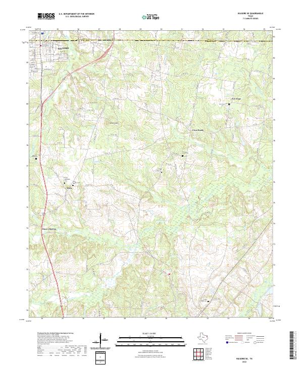 Kilgore SE, TX — USGS 7.5-minute topo (2022)