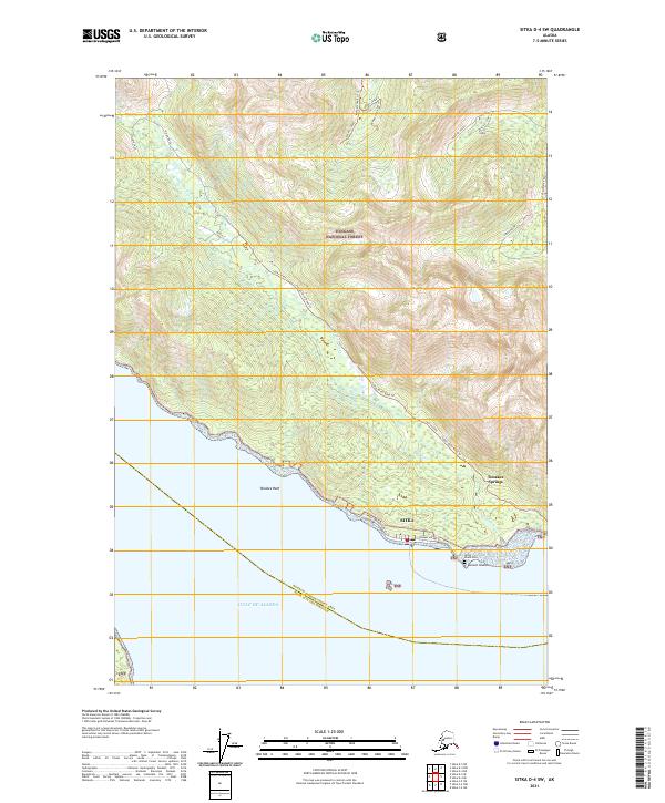 Sitka D-4 SW, AK — USGS 7.5-minute topo (2021)