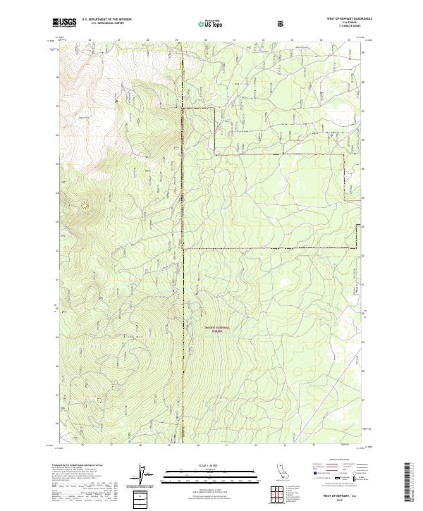West of Kephart, CA — USGS 7.5-minute topo (2022)