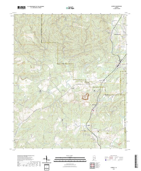 Aldrich, AL — USGS 7.5-minute topo (2024)
