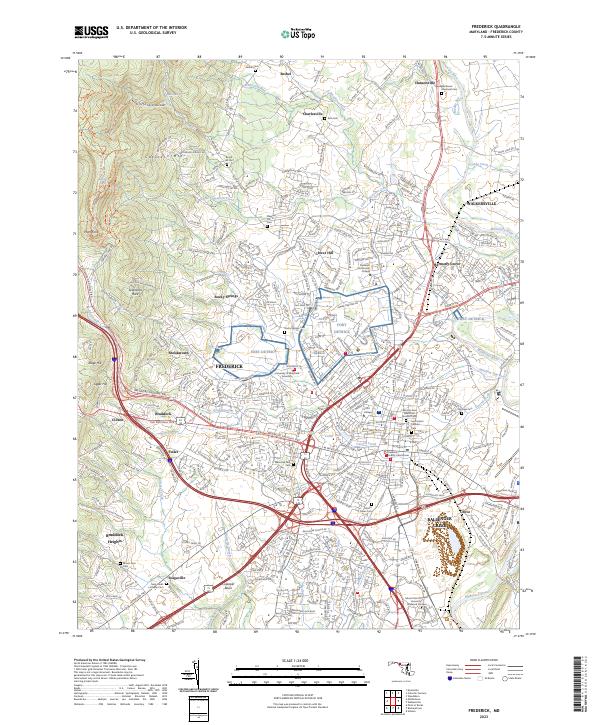 Frederick, MD — USGS 7.5-minute topo (2023)