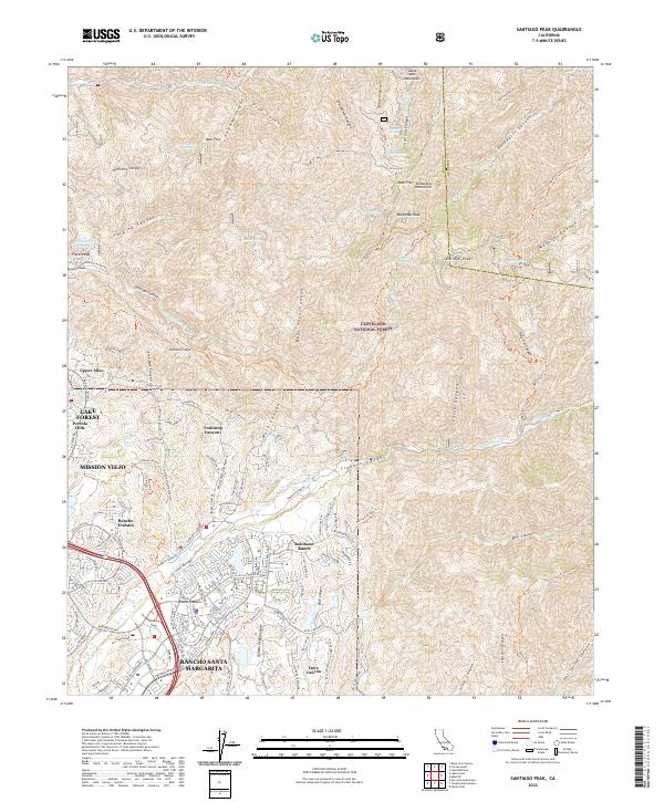 Santiago Peak, CA — USGS 7.5-minute topo (2022)