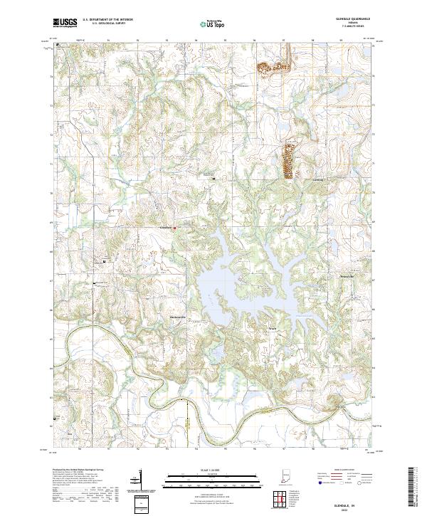 Glendale, IN — USGS 7.5-minute topo (2022)