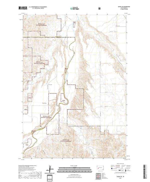 Scenic SW, SD — USGS 7.5-minute topo (2021)