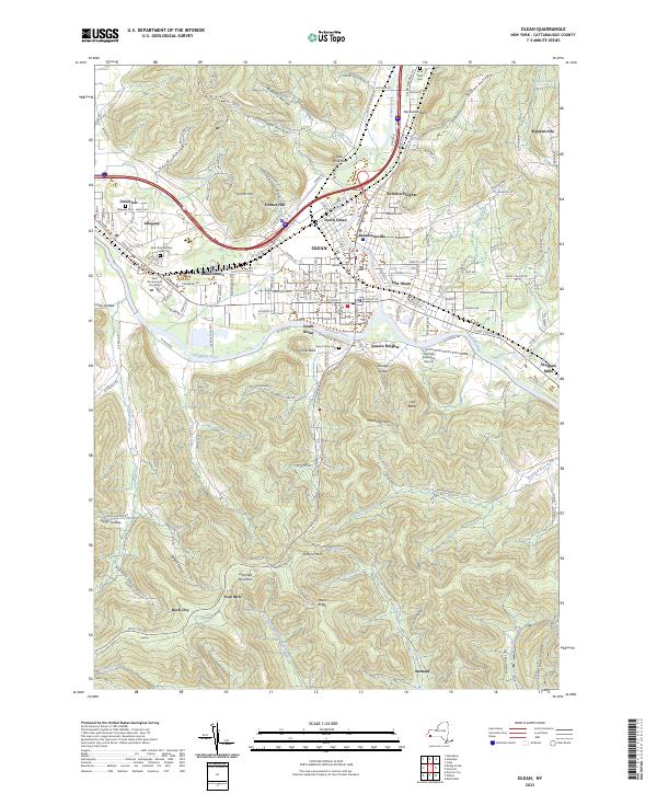 Olean, NY — USGS 7.5-minute topo (2023)