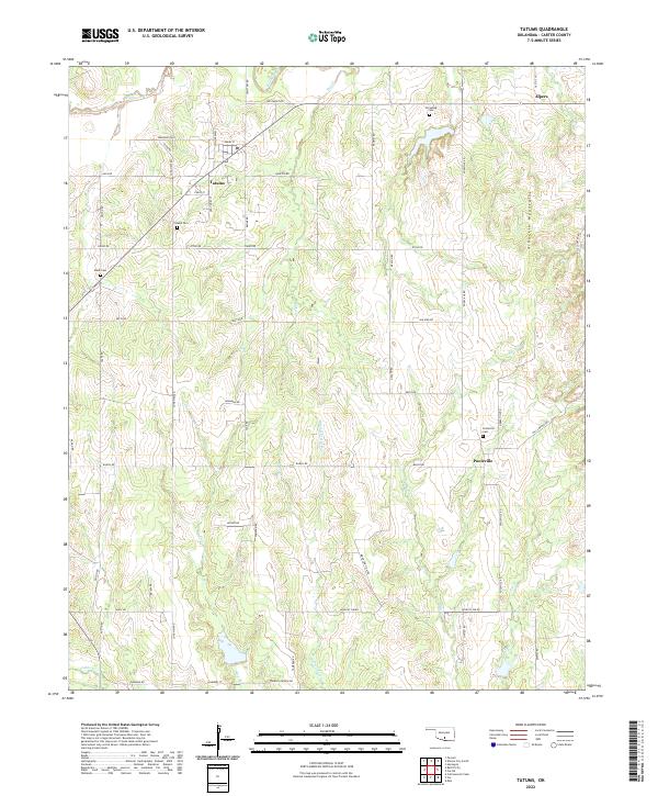 Tatums, OK — USGS 7.5-minute topo (2022)