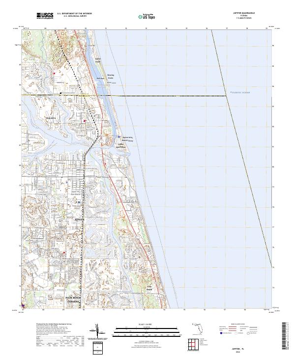 Jupiter, FL — USGS 7.5-minute topo (2024)