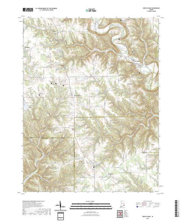 Cross Plains, IN — USGS 7.5-minute topo (2022)
