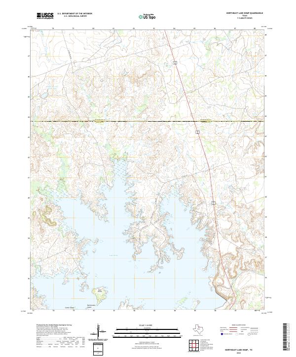 Northeast Lake Kemp, TX — USGS 7.5-minute topo (2022)