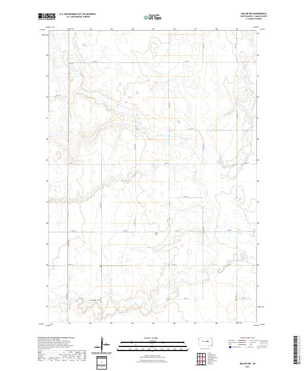 Miller NW, SD — USGS 7.5-minute topo (2021)