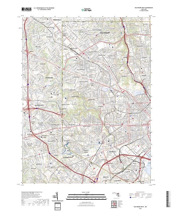 Baltimore West, MD — USGS 7.5-minute topo (2023)