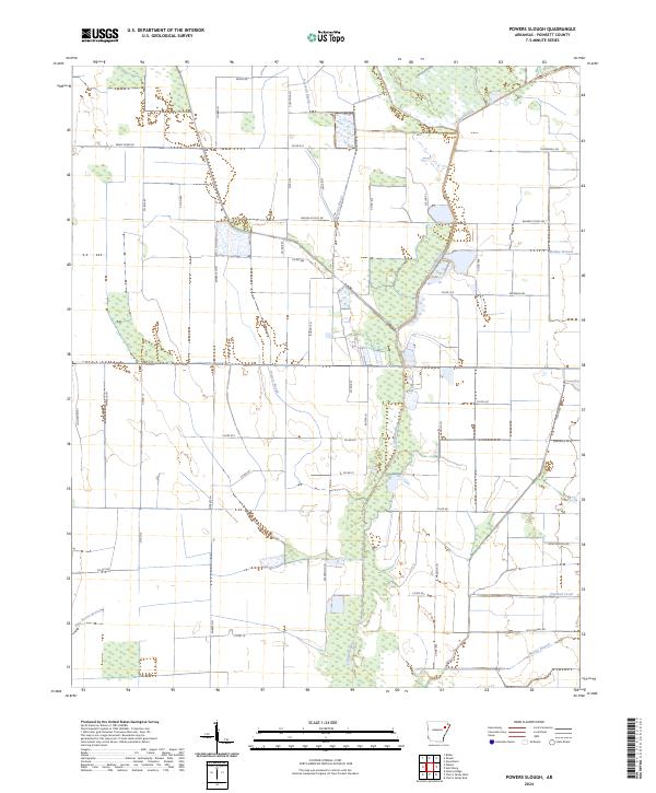 Powers Slough, AR — USGS 7.5-minute topo (2024)