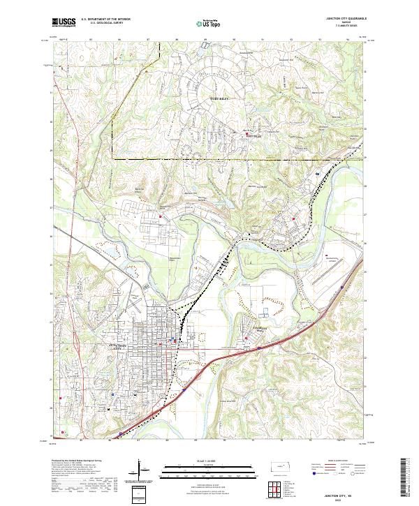 Junction City, KS — USGS 7.5-minute topo (2022)