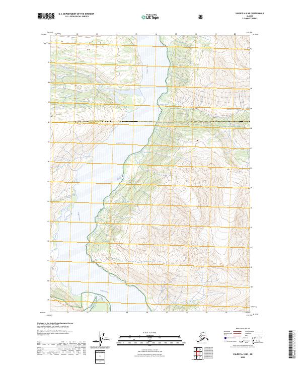 Valdez A-3 NE, AK — USGS 7.5-minute topo (2023)