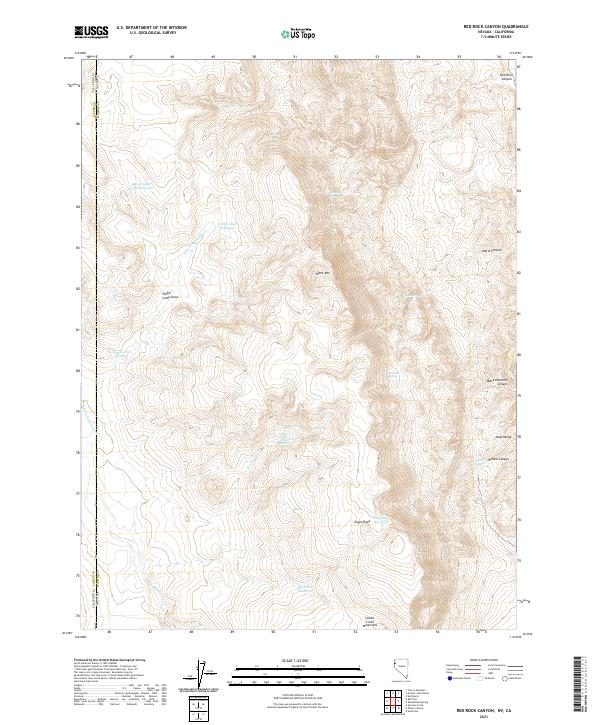 Red Rock Canyon, NV-CA — USGS 7.5-minute topo (2021)