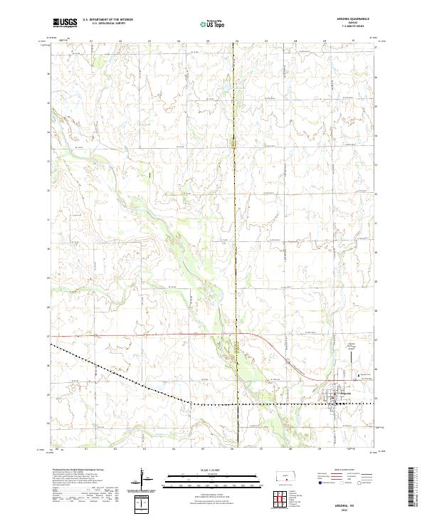 Argonia, KS — USGS 7.5-minute topo (2022)