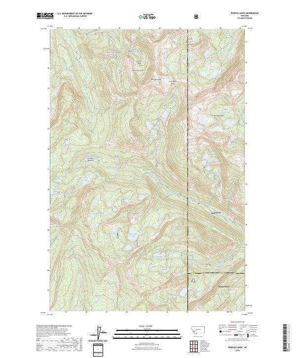Pozega Lakes, MT — USGS 7.5-minute topo (2024)