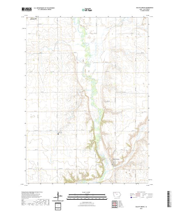 Gillett Grove, IA — USGS 7.5-minute topo (2022)
