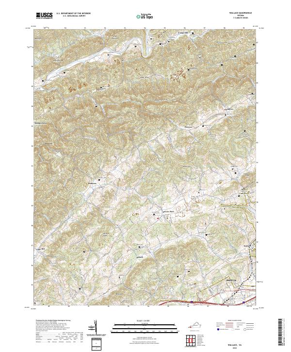 Wallace, VA — USGS 7.5-minute topo (2022)
