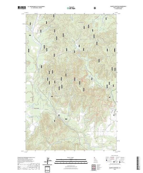 Quartz Mountain, ID — USGS 7.5-minute topo (2024)