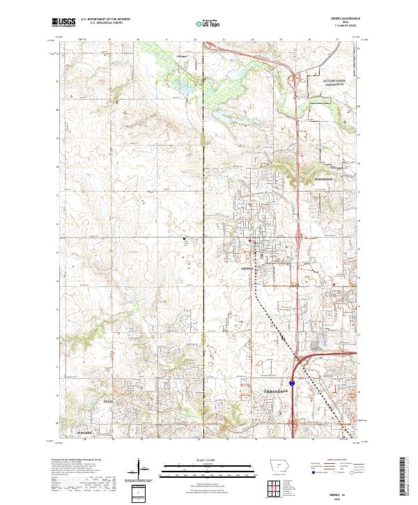 Grimes, IA — USGS 7.5-minute topo (2022)