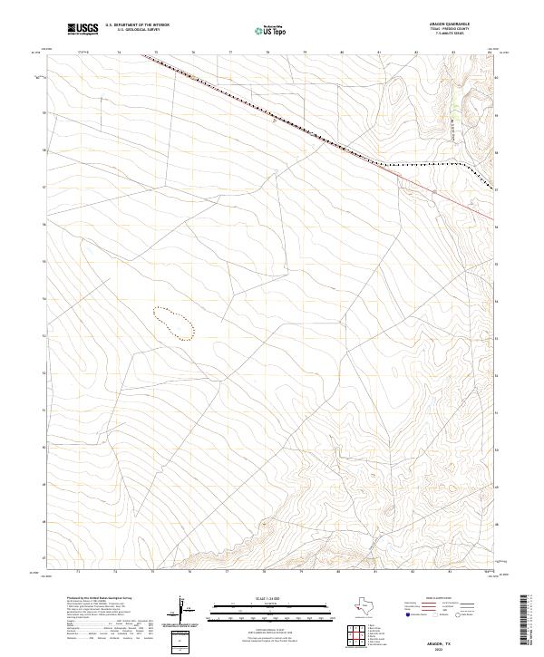 Aragon, TX — USGS 7.5-minute topo (2022)