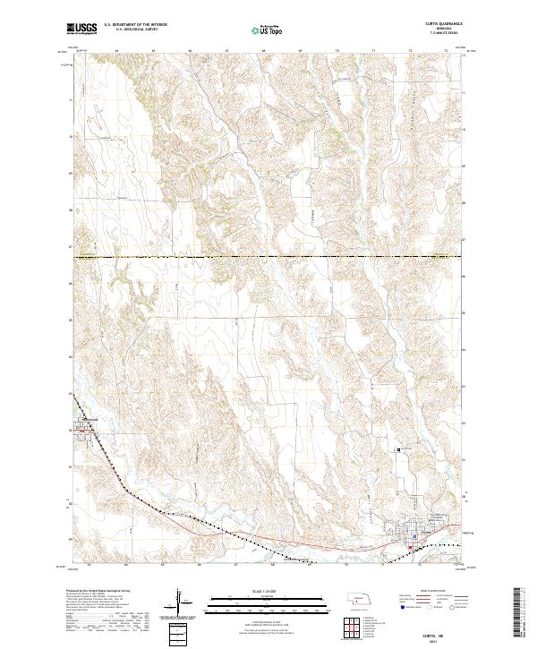 Curtis, NE — USGS 7.5-minute topo (2021)