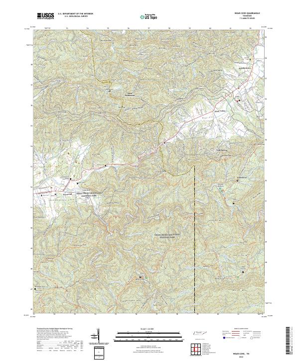 Wear Cove, TN — USGS 7.5-minute topo (2022)