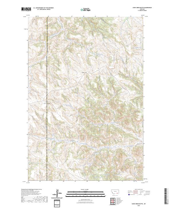 Cook Creek Butte, MT — USGS 7.5-minute topo (2024)
