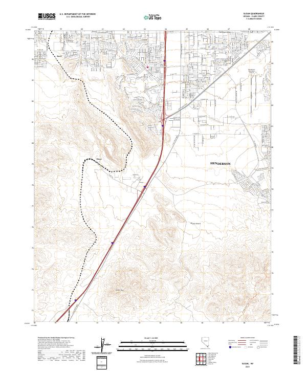 Sloan, NV — USGS 7.5-minute topo (2021)