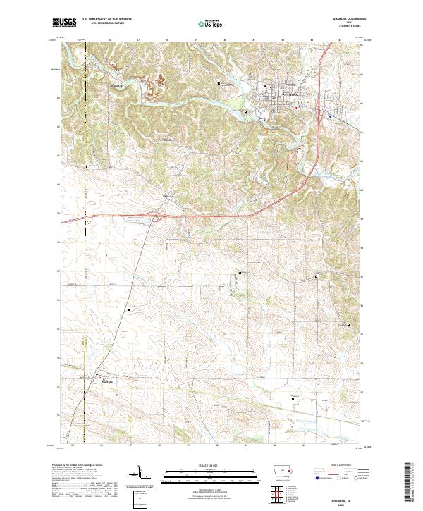 Anamosa, IA — USGS 7.5-minute topo (2022)