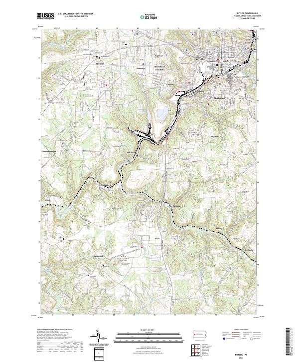 Butler, PA — USGS 7.5-minute topo (2023)